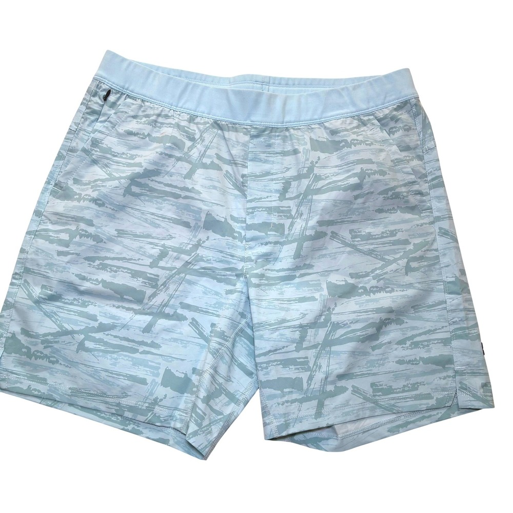 Public Rec All Day Every Day Shorts Mens 36 Large 7" Blue Camo Stretch Active
